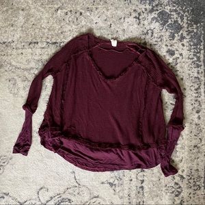 Free People MaroonThermal Long Sleeve